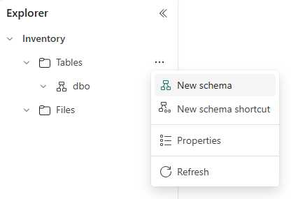 Create a schema in a lakehouse