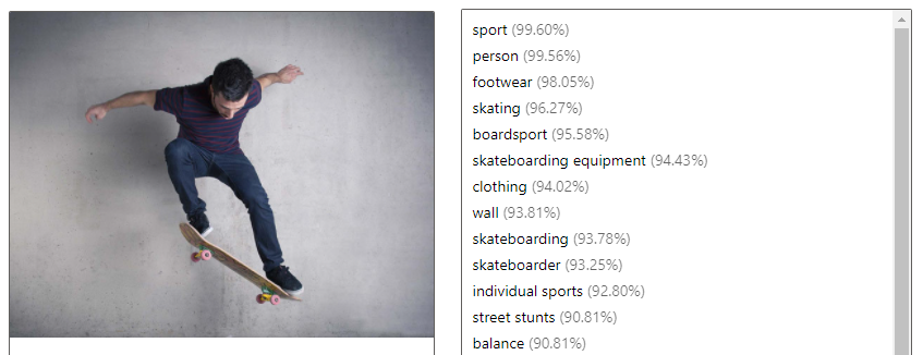 Image tagging example from Azure AI Vision